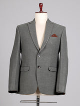 Classic grey herringbone pick stitched single breasted blazer