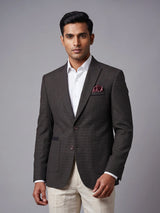 Charcoal black micro textured single breasted evening blazer