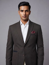 Charcoal black micro textured single breasted evening blazer