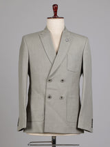 Grey micro textured double breasted formal blazer