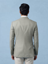 Grey micro textured double breasted formal blazer
