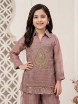 Dusty purple statement girls designer palazzo suit