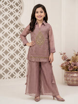 Dusty purple statement girls designer palazzo suit