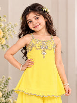 Yellow radiant girls festive palazzo suit