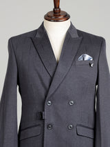 Charcoal grey double-breasted blazer with