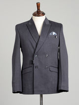 Charcoal grey double-breasted blazer with