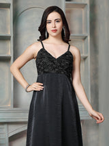 Black shimmer women western dress