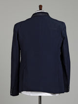 Midnight navy three-piece reception wear tuxedo suit