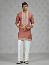 Rust brown heritage mens kurta suit