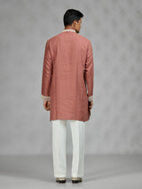 Rust brown heritage mens kurta suit
