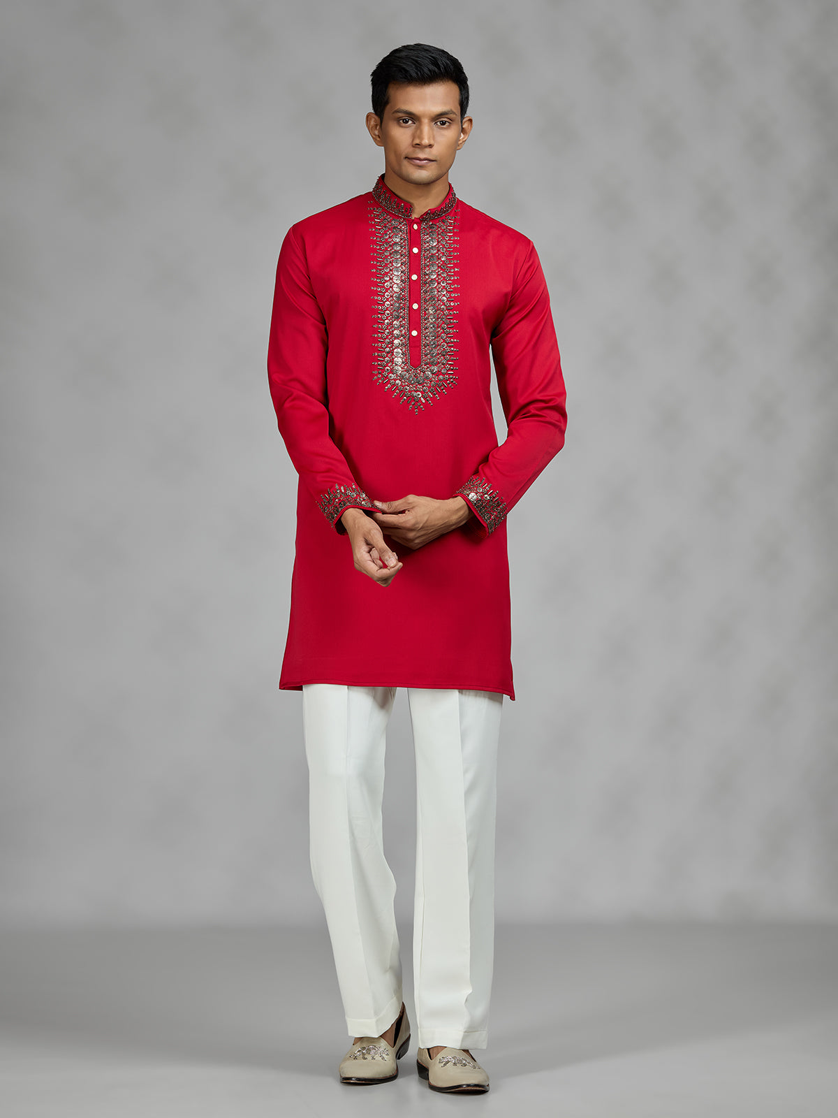 Red radiant mens kurta suit