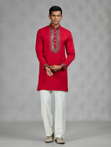 Red radiant mens kurta suit