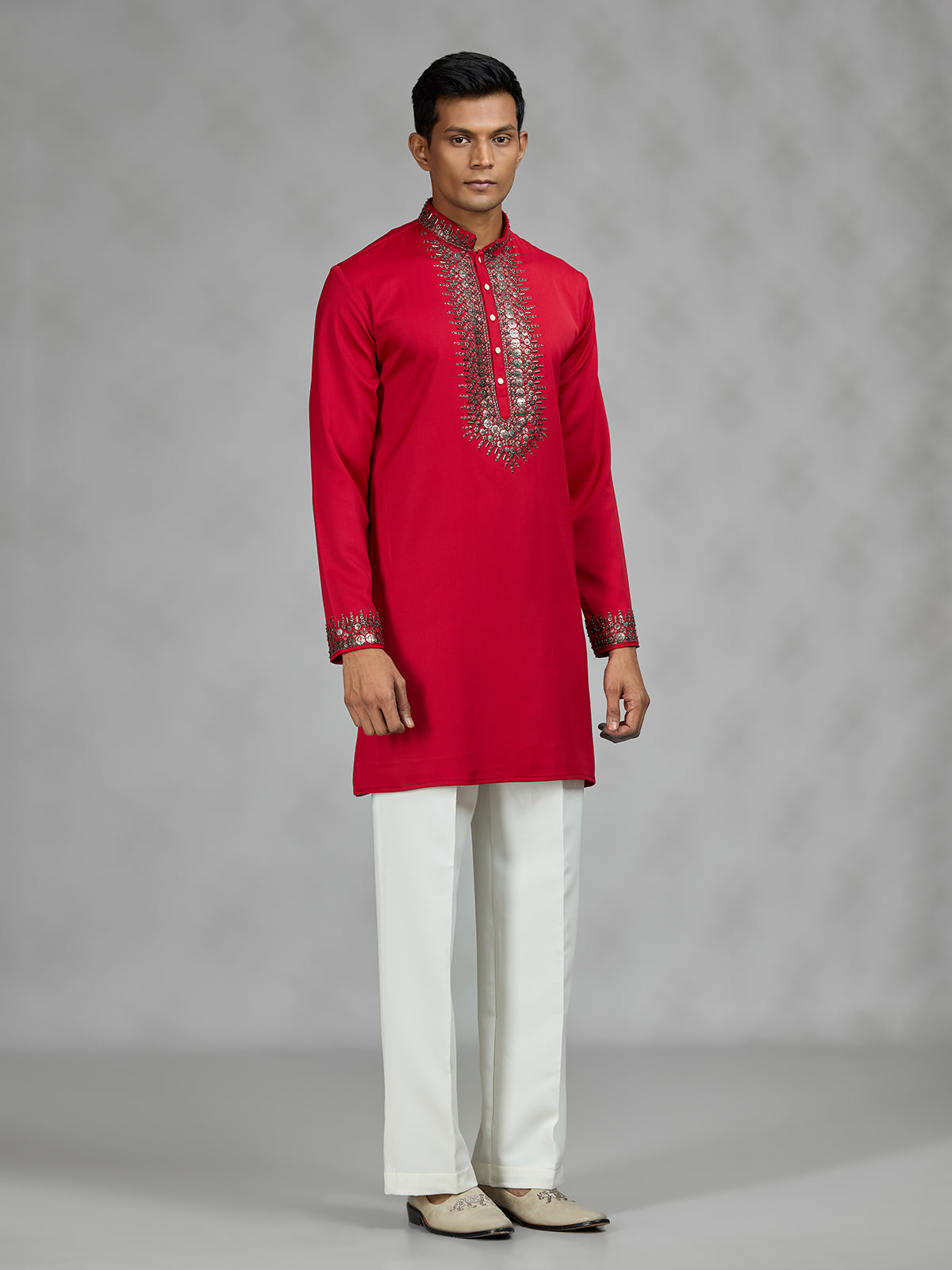 Red radiant mens kurta suit