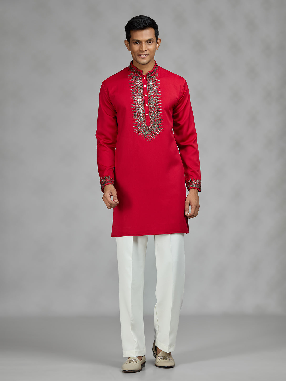 Red radiant mens kurta suit
