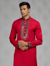 Red radiant mens kurta suit