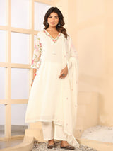 White floral women kurti set