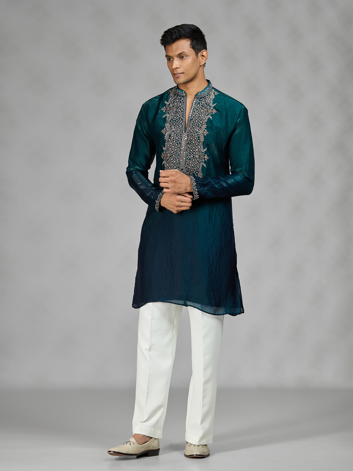 Rama green Persian mens kurta suit