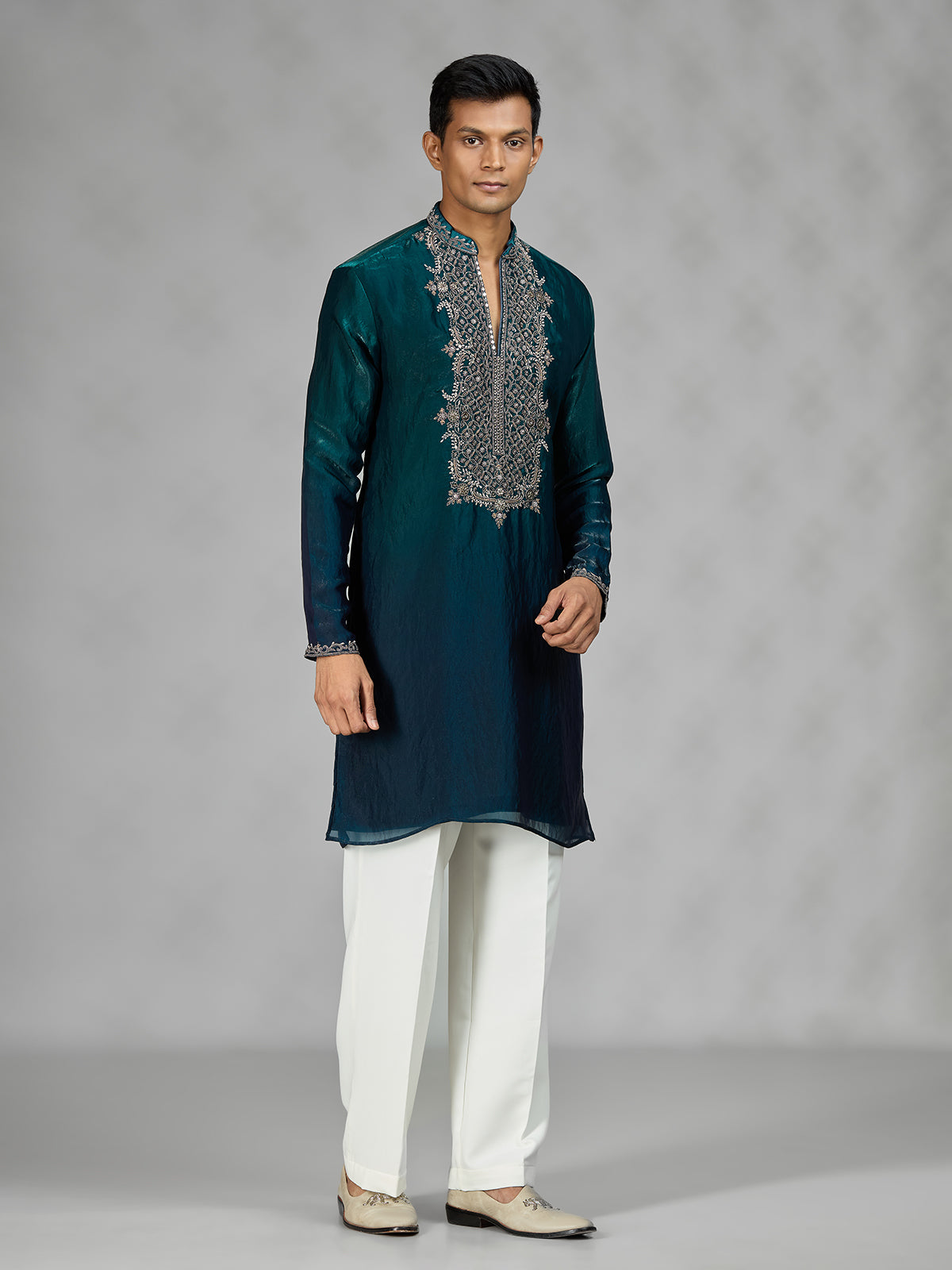 Rama green Persian mens kurta suit