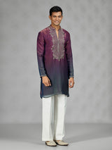 Deep purple Persian mens kurta suit