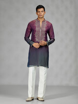 Deep purple Persian mens kurta suit