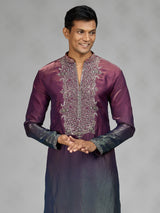 Deep purple Persian mens kurta suit