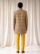 Mustard yellow luxury mens indo western