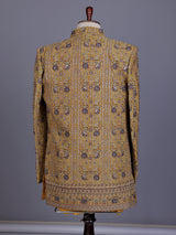 Mustard yellow luxury mens indo western