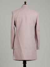 Dusty rose pink embellished crest motif indowestern suit for mens