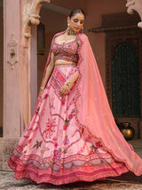 Light pink heavy embellished lehenga choli with elegant dupatta