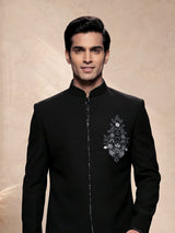 Black zardosi luxury mens indo western