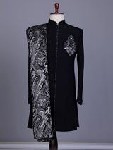 Black zardosi luxury mens indo western