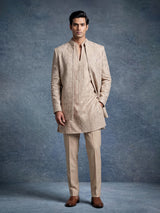Beige Mughal mens indo western