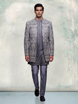 Grey ombre luxury mens indo western
