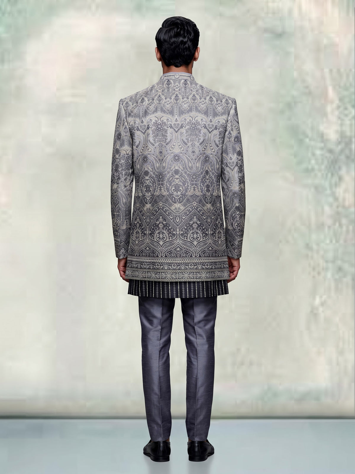 Grey ombre luxury mens indo western