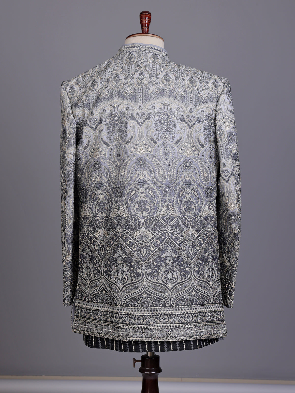 Grey ombre luxury mens indo western