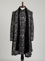 Black georgette sequined mandarin neck indowestern set for mens