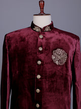 Maroon royal mens jodhpuri suit