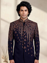 Navy blue regal mens jodhpuri suit