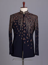 Navy blue regal mens jodhpuri suit