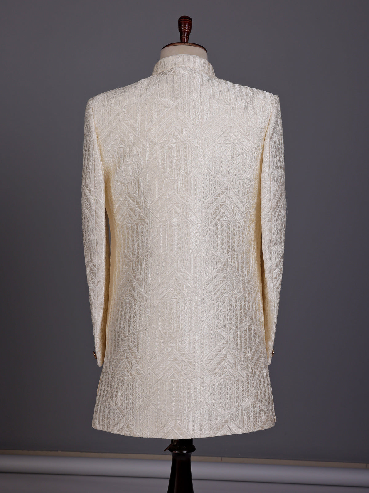 Cream architectural mens indo western
