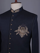 Navy blue heritage mens jodhpuri suit
