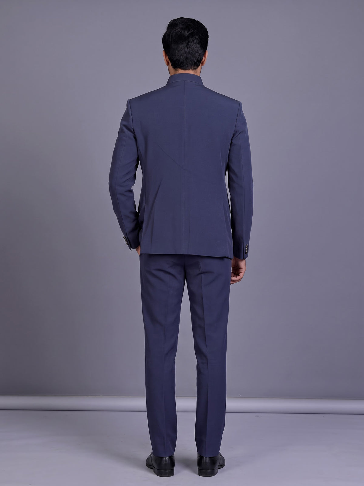 Stone blue royal crest mens jodhpuri suit