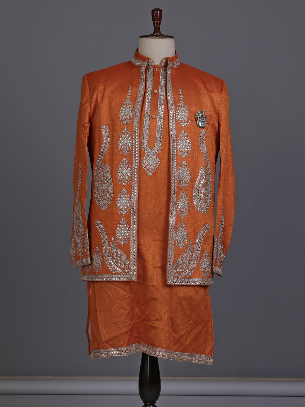 Mustard orange regal mens waistcoat set