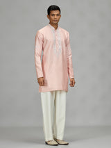 Pink floral mens kurta pajama