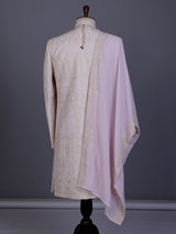 Off white regal mens sherwani with dupatta