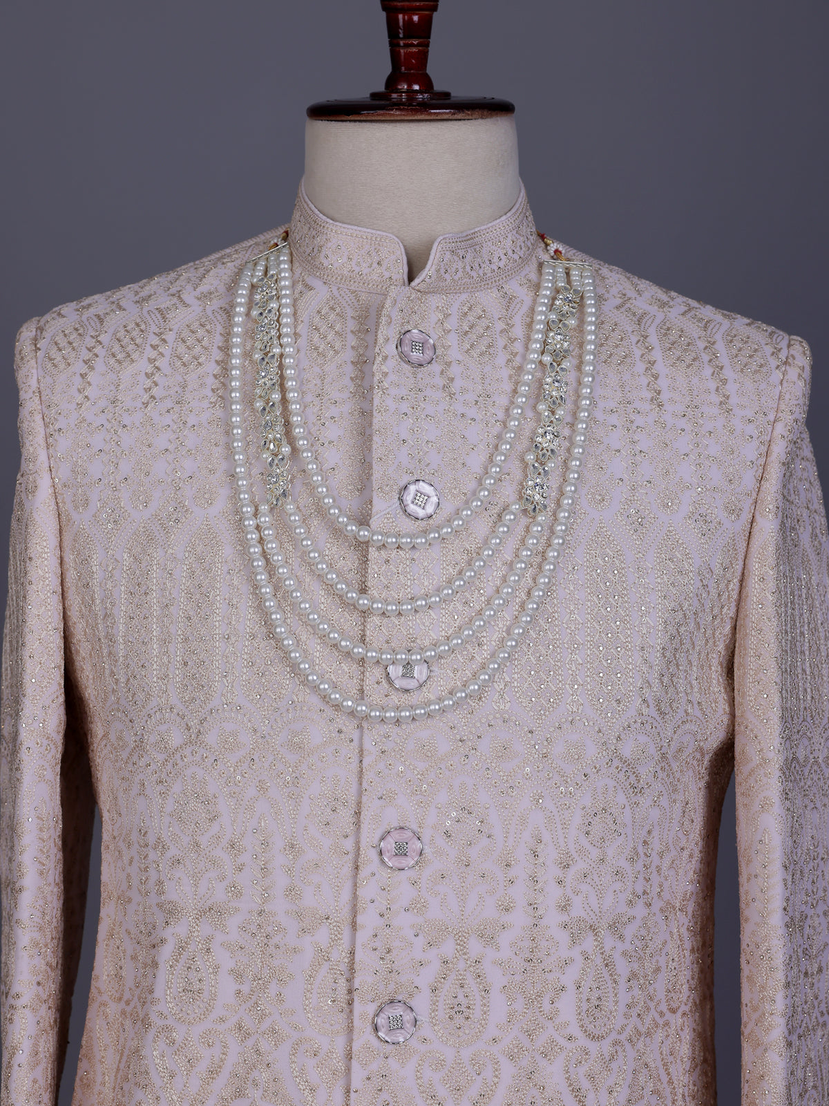 Off white regal mens sherwani with dupatta