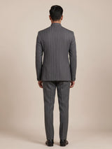 Charcoal mens grey refined textured poly-viscose jodhpuri suit for weddings