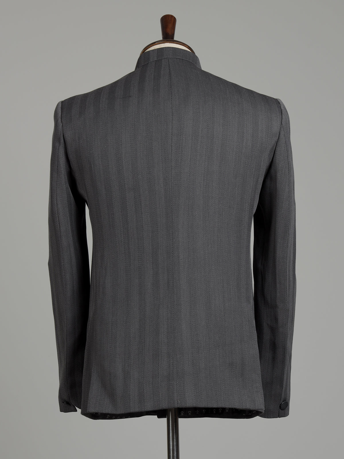 Charcoal mens grey refined textured poly-viscose jodhpuri suit for weddings