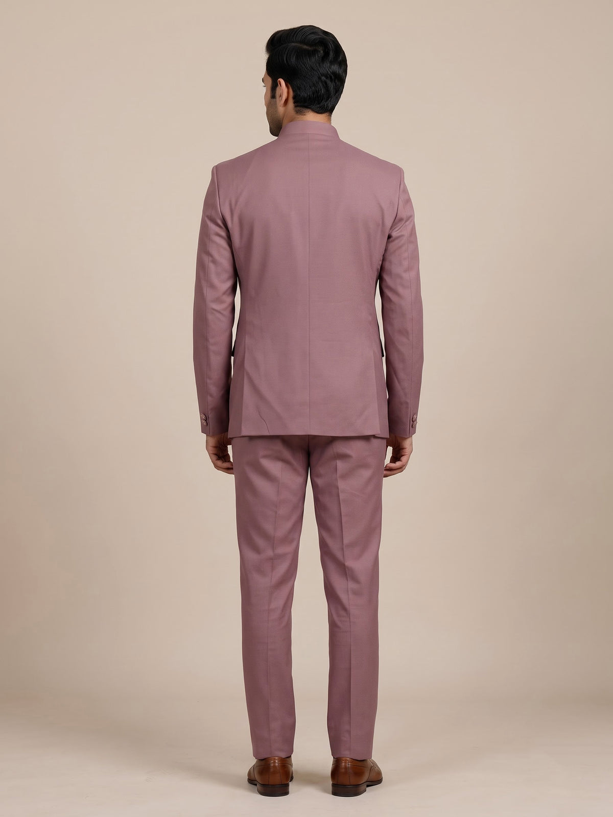 Onion mens pink embellished textured jacquard jodhpuri suit for weddings