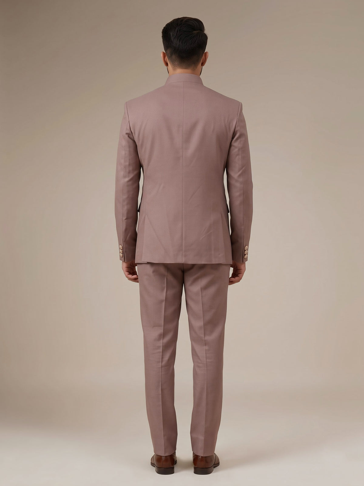 Dusty mens mauve pink zardosi medallion jodhpuri suit for weddings